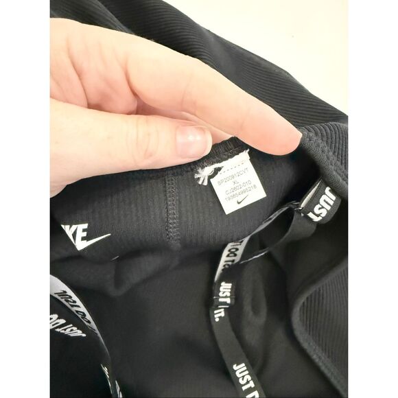 Nike Womens Black Sleeveless V-Neck Ribbed Just Do It Jumpsuit Size XL - Picture 4 of 5